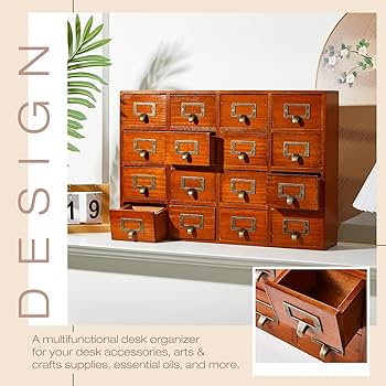 Amazon.co.jp: Qinyoung 引き出し16段 薬屋キャビネット 図書館 カード